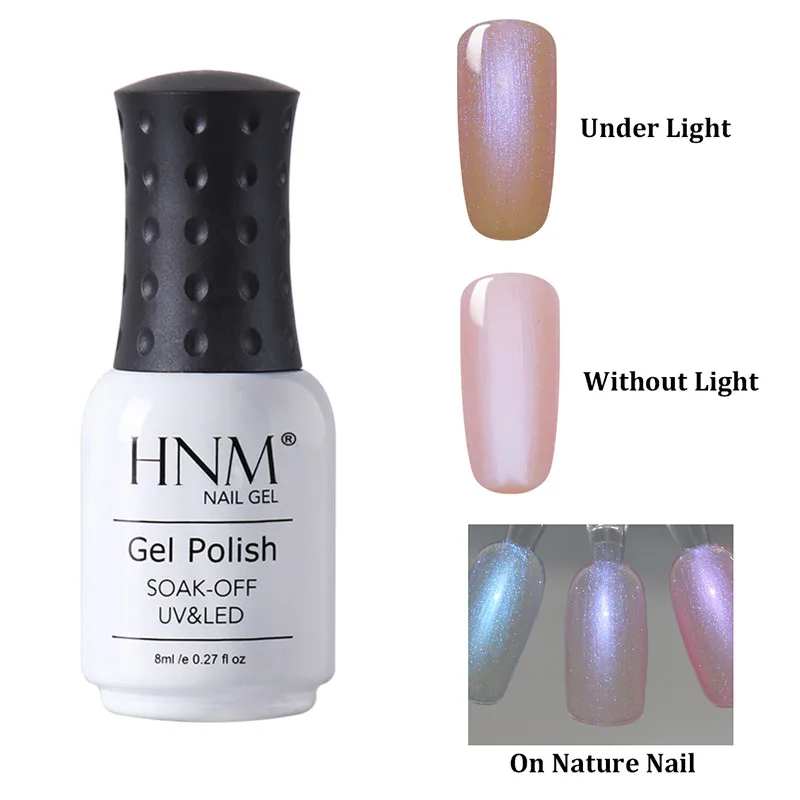 HNM 8ml Mermaid Glitter UV Nail Polish Soak Off LED Lamp Shell Nail Gelpolish Painting Gellak 14 Colors Primer Stamping Enamel - Цвет: BKJ9509