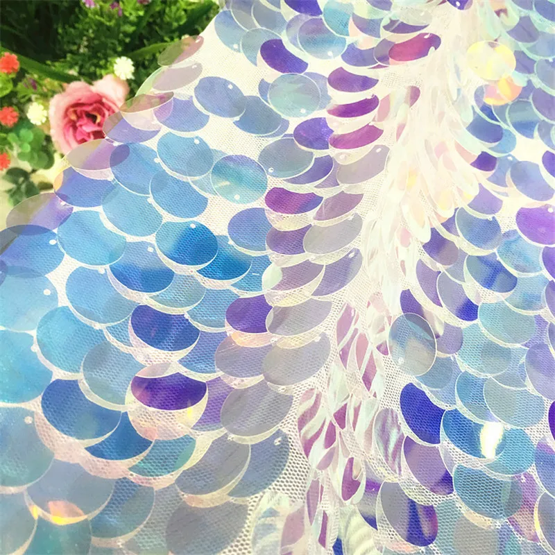 Iridescent Sequin Party Tablecloth Glitter Fabric Party Backdrops For Wedding Christmas Baby Shower Mermaid Unicorn Decor PT58 (4)