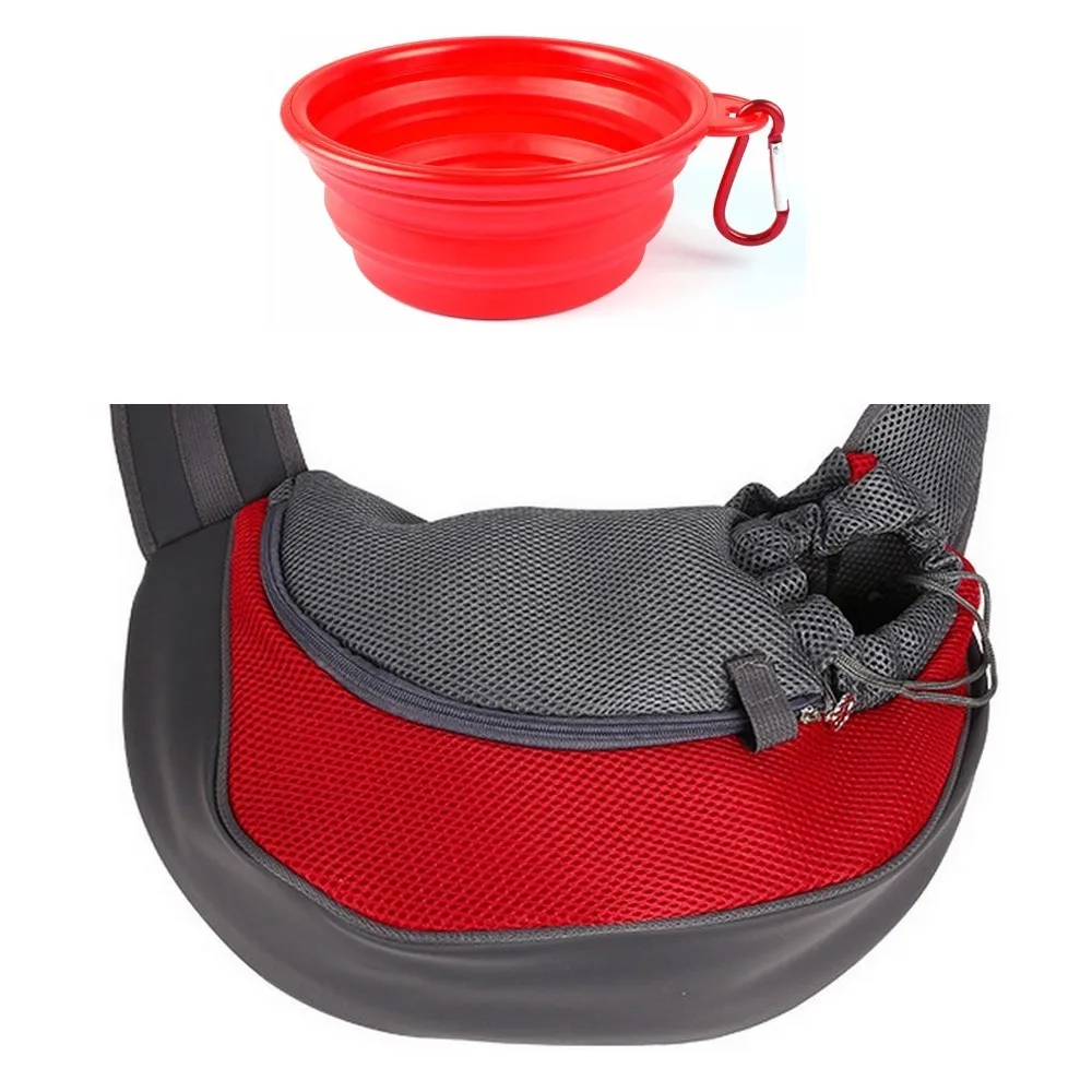 Pet Carrier Cat Puppy Dog Carrier Sling Front Mesh Travel Tote Shoulder Bag Backpack Silicone Bowl Drop Shipping By ePacket