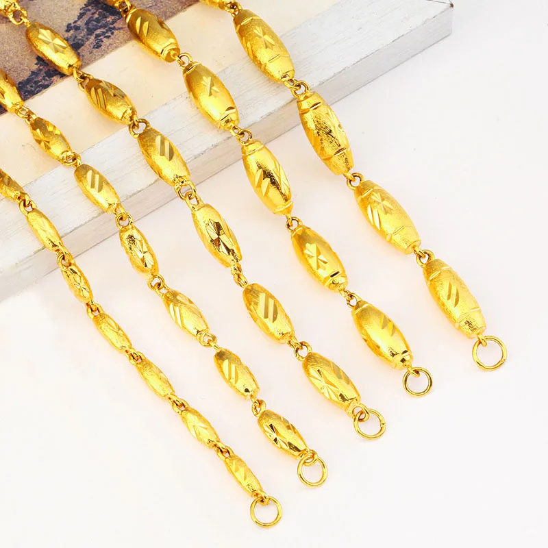 Для мужчин s цепочки и ожерелья цепь Flash 24 К к золото чокер ожерелье с цепочкой для ювелирные изделия подарок 4 5 6 7 8 мм - Окраска металла: 6mm55cm63g
