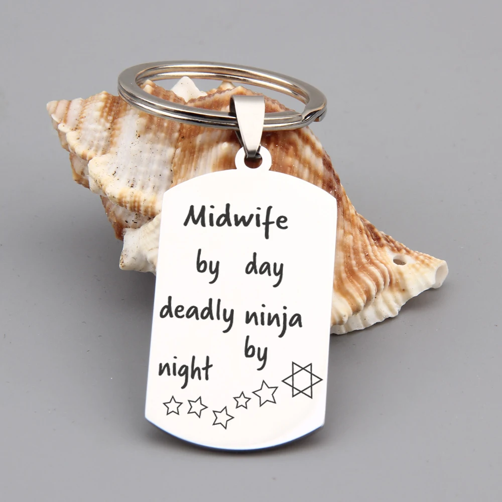 Модный брелок с гравировкой акушерка по дню Deadly Ninja ночам высокое качество