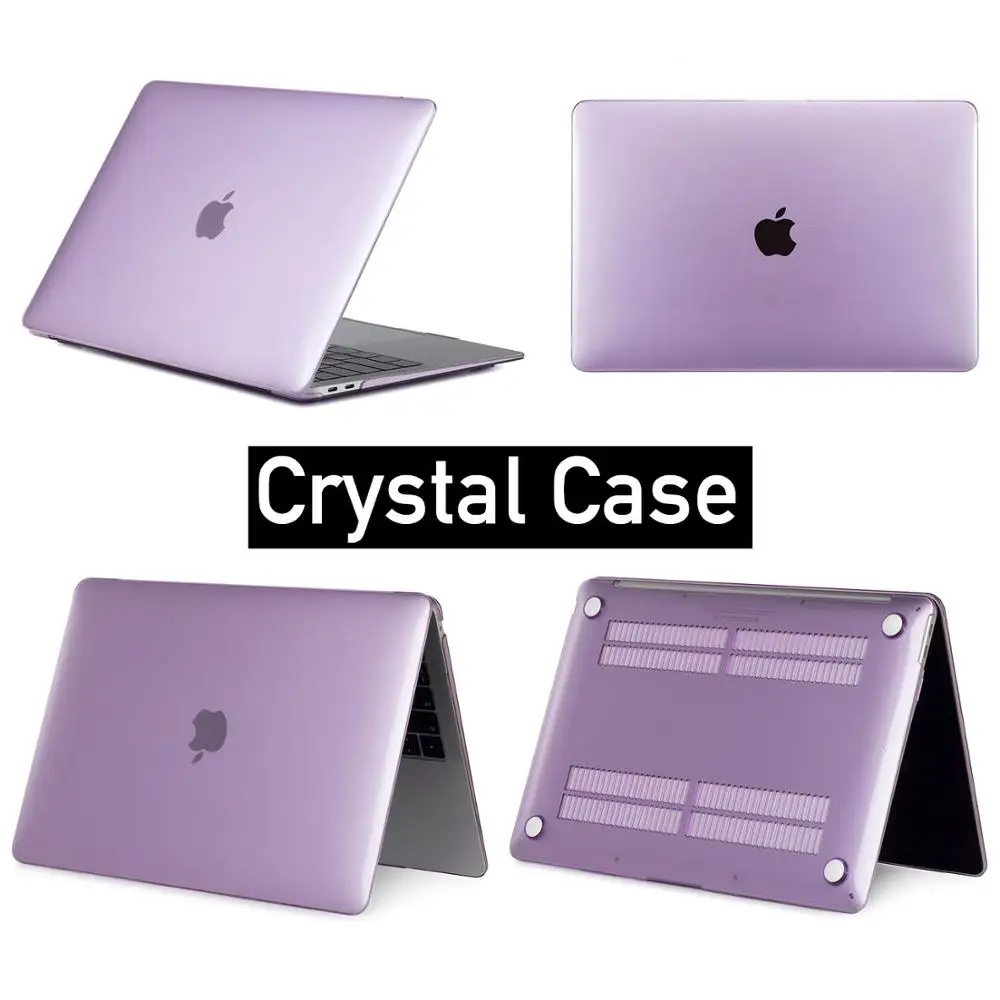 MQTALLIN, матовый/Кристальный чехол для ноутбука MacBook Pro retina Air 11 12 13 15 дюймов, для Mac book new pro/Air 13, чехол - Цвет: Purple-crystal