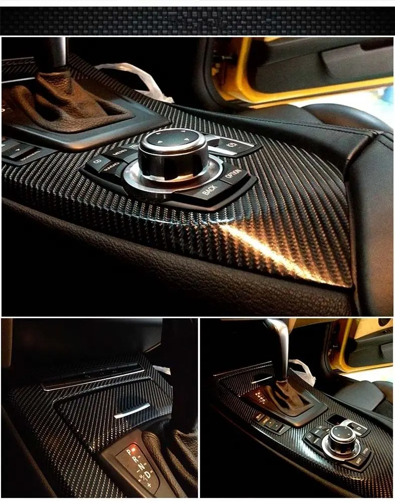Glossy Black 5D Carbon Fiber Vinyl Film Interior Applications 1