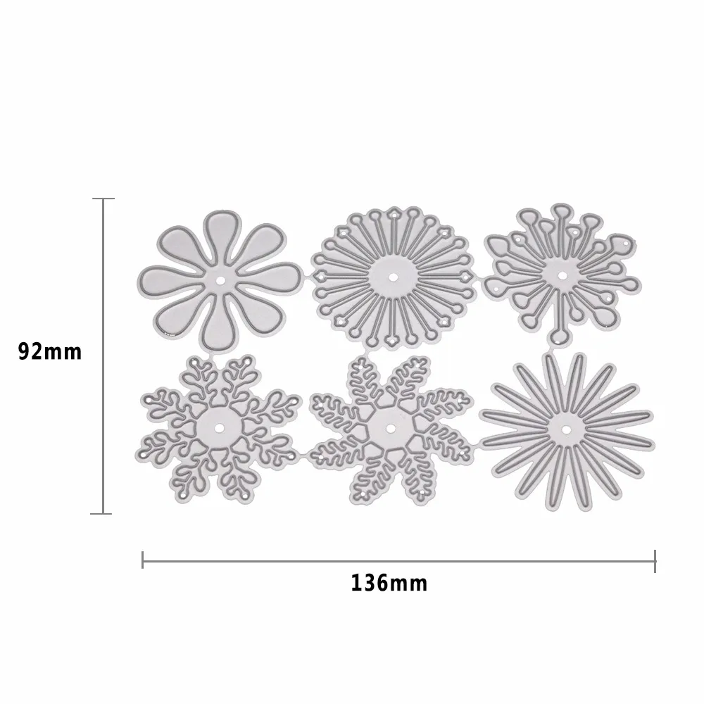 6 шт./компл. металлические пресс-формы "Цветок" для Скрапбукинг в изготовления открыток ремесло Die Новое поступление Рождественский венок пресс-формы резак - Цвет: About 136X92MM