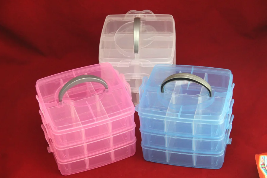 Hot Sale Multi Utility jewel Storage Case Box plastic 3 Layer Nail Art Craft Fishing Makeup Tool casket Hard Rack Free Shipping | Дом и сад