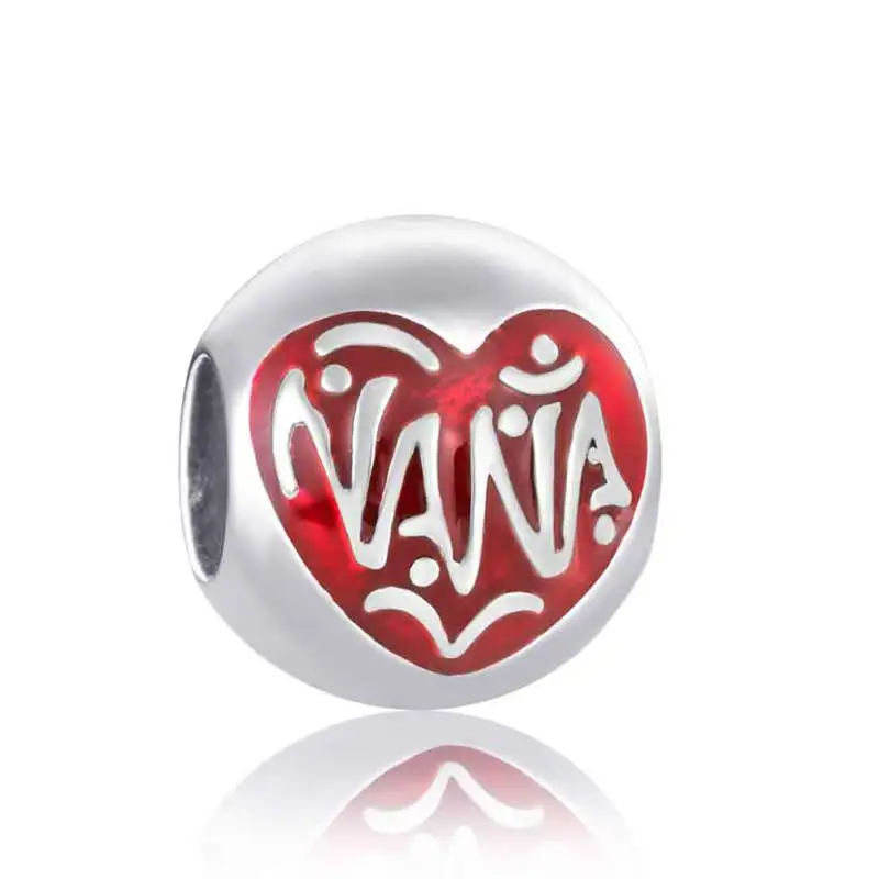 Choruslove Nana Charm 925 Sterling Silver Bead Fits Pandora Charms DIY Bracelet Jewelry