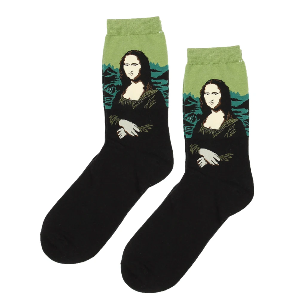 Men's Classical Painting Crew Socks Casual Mid-calf Length Socks #1