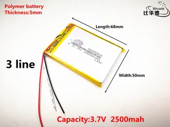 

3 line Good Qulity 3.7V,2500mAH,505068 Polymer lithium ion / Li-ion battery for TOY,POWER BANK,GPS,mp3,mp4