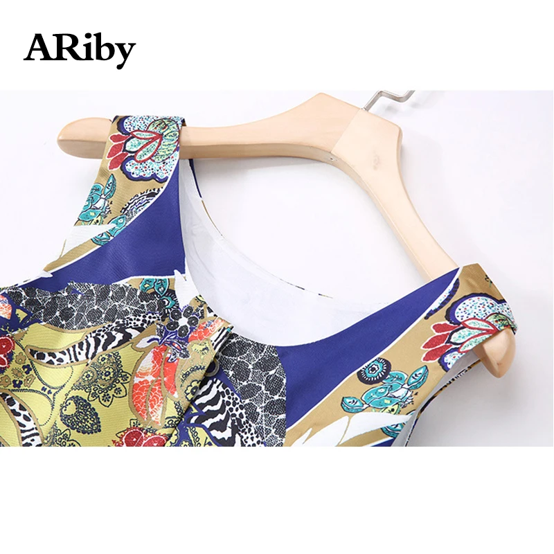Dress Women Casual O-Collar Dress 2019 Spring/summer Fashion Lady Print Sleeveless Temperament Slim A-Line Dress Vestidos Dress Dress Women Casual O-Collar Dress 2019 Spring/summer Fashion Lady Print Sleeveless Temperament Slim A-Line Dress Vestidos Dress