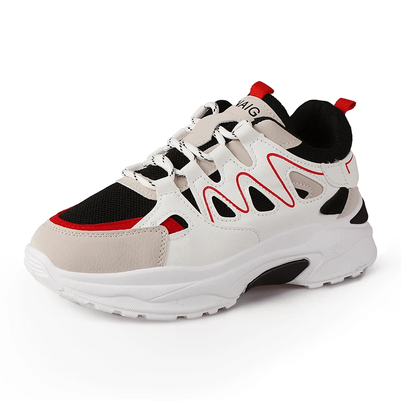 

YeddaMavis Daddy Shoes Women Sneakers Women Shoes 2019 Summer 4CM Lace Up Platform Sneakers Womens Shoes Woman Running Shoes