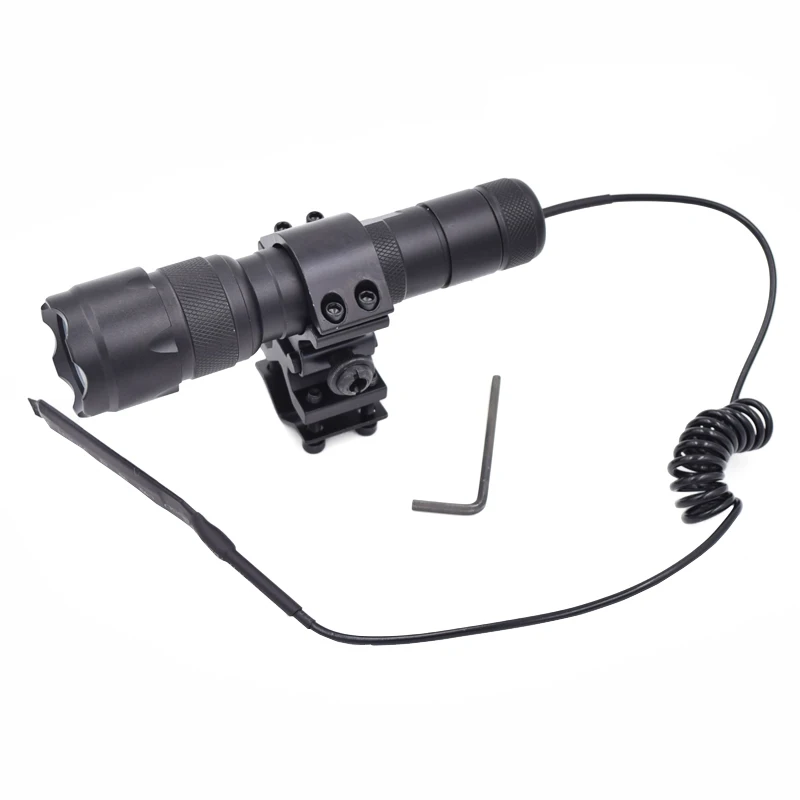 WF 502B 5W Tactical Flashlight Q5 Green LED Torch Flash Light Lantern with Mount Remote Control Pressure Switch 18650 Charger