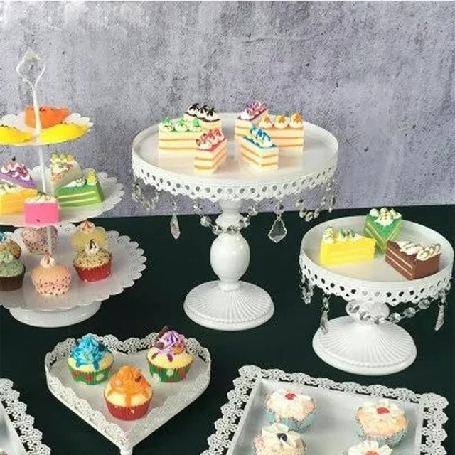 Cake Stand Metal Iron Crystal Holder Golden Dessert Cake Stand Metal Iron Crystal Holder Golden Dessert Display Christmas Party Birthday Wedding