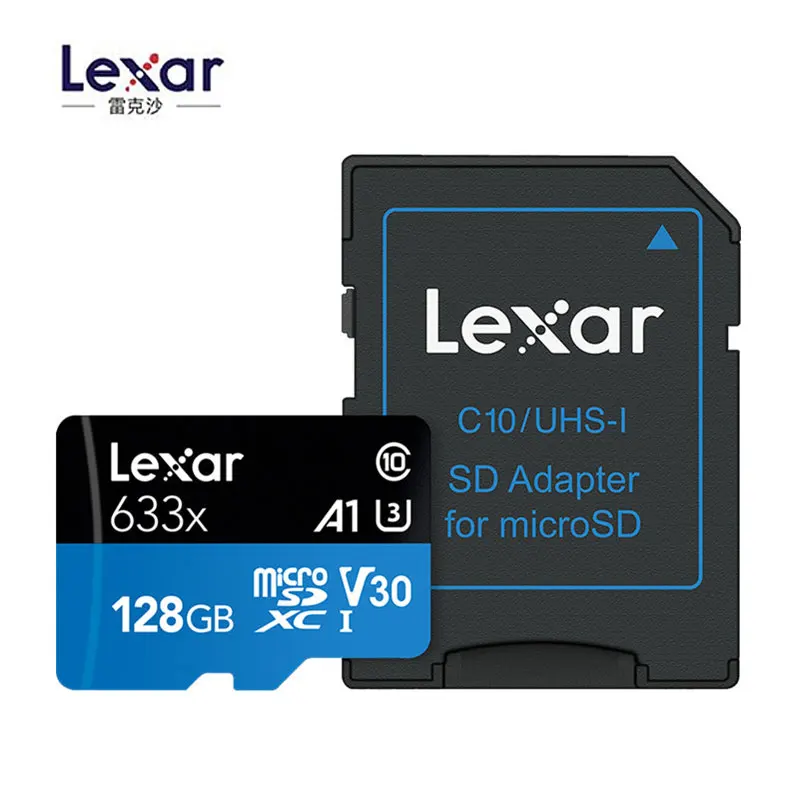 Lexar 95 МБ/с./с 633x Micro sd карта 128 ГБ считыватель карт памяти Uhs-1 для дрона Gopro Dji спортивная видеокамера - Емкость: 128 ГБ