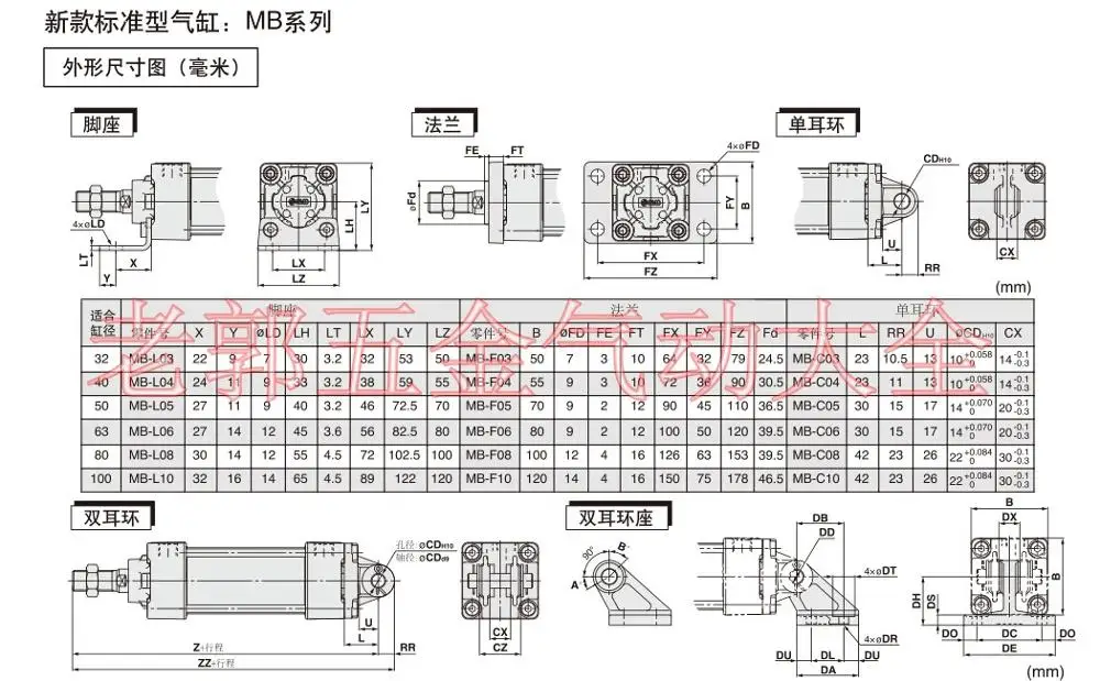 Новый MBB80-650Z/700Z/750/800Z/850Z/900Z/950Z/1000Z SMC Стандартный Цилиндр