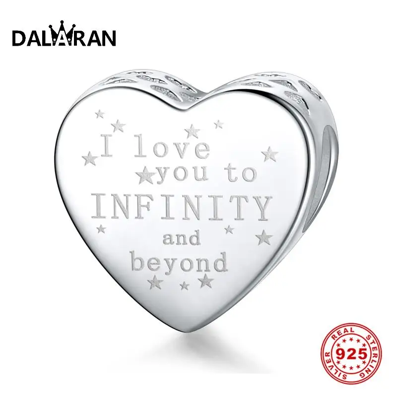 

DALARAN DIY Bracelet Necklace Romantic 925 Sterling Silver Beads Heart Shaped Charms For Women Jewelry Making Valentine Day Gift