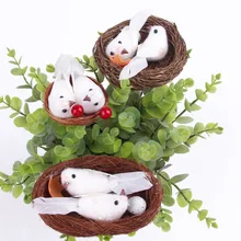 

Micro Artificial Birds Nest Simulation Eggs Model For Fairy Garden Decoration Miniature Figurine Toys Crafts DIY Accessories