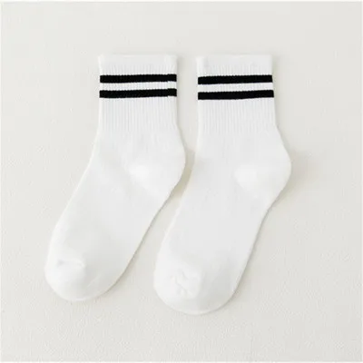 Harajuku женские полосатые носки зимние теплые мягкие хлопковые спортивные носки для мужчин унисекс дышащие удобные носки для скейтборда - Цвет: white