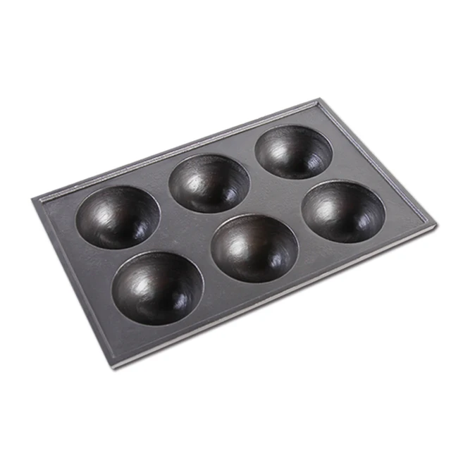 1 pcs 80MM big size Takoyaki pan / 6 holes/pan with Nonstick coating