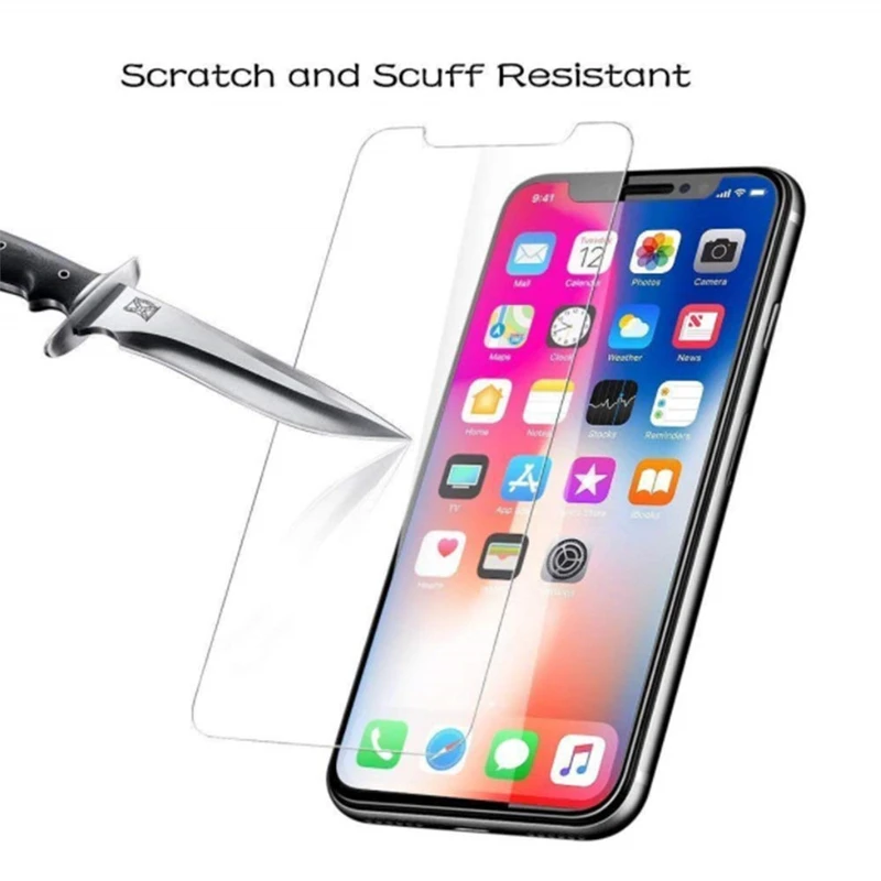 الزجاج المقسى حقيبة لهاتف أي فون XR XS ماكس واقي للشاشة غطاء ل IPone IPhon X 8 7 6 6 ثانية زائد 5 ثانية SE 4 4 ثانية 6.1 6.5 5.8 بوصة 2018