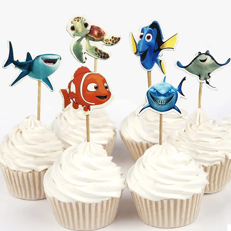 24pcs Nemo Finding Dory Poisson Sous Marin Cupcake Wrapper Topper Set Gateau D Anniversaire Decorations Figurines Maison 24pcs Nemo Finding Dory Poisson Sous Marin Cupcake Wrapper Topper Set Gateau D Anniversaire Decorations Figurines Maison