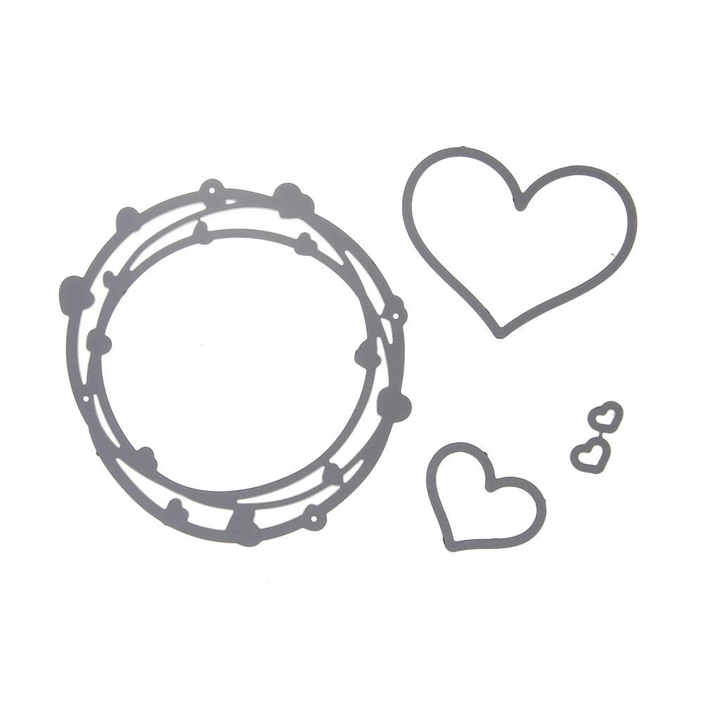  79x70mm New Cutting Dies Heart Circle Metal Scrapbooking Embossing Stencil Craft For DIY Invitation - 32818905775