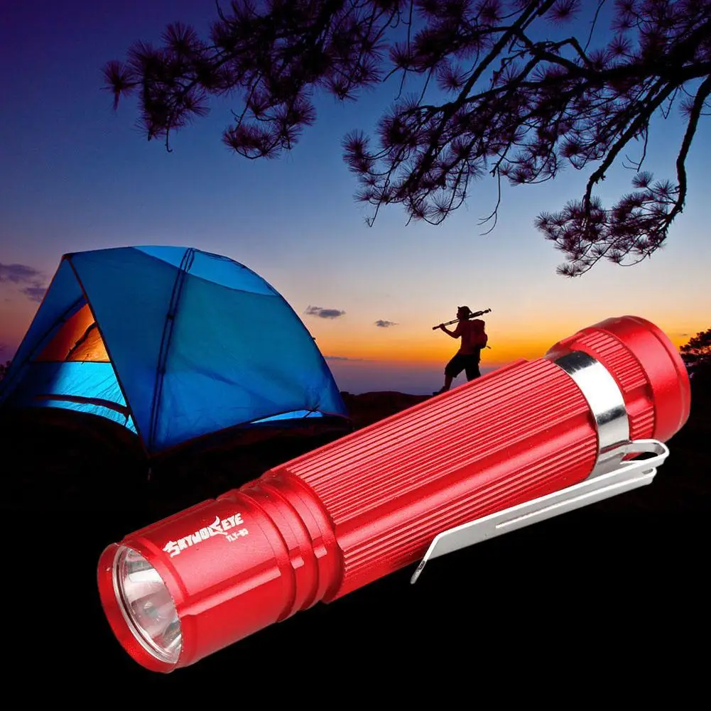 Q5 LED Flashlight 14500 AA Torch Lamp Camping Hiking Biking Light Red