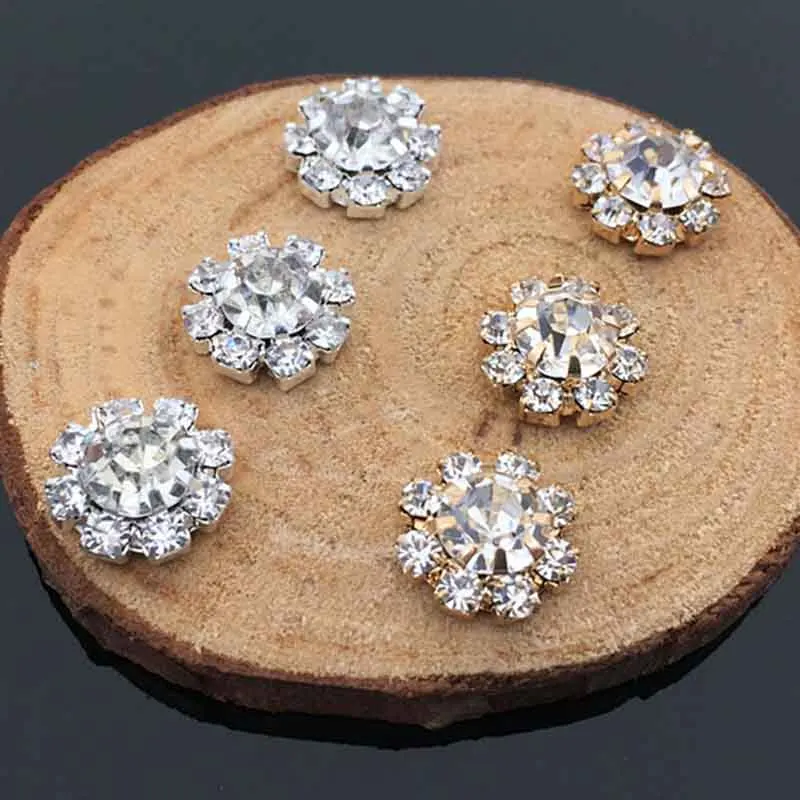 

2016New 100Pcs DIY Round metal Rhinestone Small button for wedding embellishment headband ZJ108-HZ166