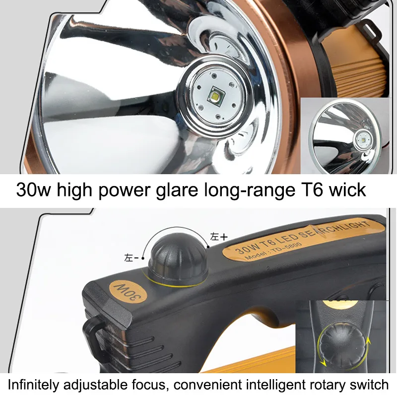 

1 Pcs Bright Torch Flashlight Searchlight LED Handheld Rechargeable Portable for Outdoor --M25