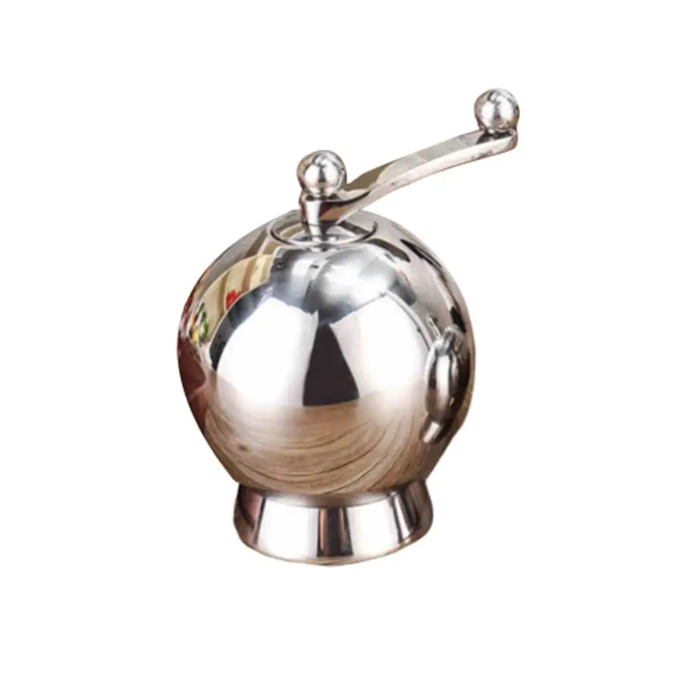 1Pcs Pepper Grinder Stainless Steel Pepper Mill Spherical Manual Adjustable Sea Salt Coarseness Spice Grinder For Kitchen Picnic