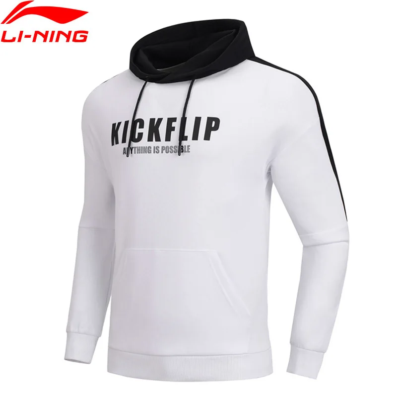 Li-Ning мужской тренд, спортивный свитер, свободный крой, толстовка, удобная, 63% хлопок, 37% полиэстер, подкладка, спортивные топы AWDP117 MWW1543