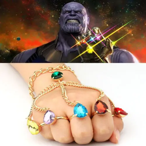 Браслеты-цепочки на палец танос, рукавицы для косплея, Хэллоуина, реквизит, один размер, подходит для большинства девочек