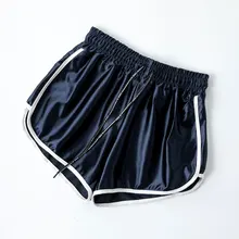 Сатиновые повседневные женские шорты с высокой талией, Лоскутные Летние шорты для фитнеса и тренировок, Женские Эластичные Обтягивающие шорты, 5XL