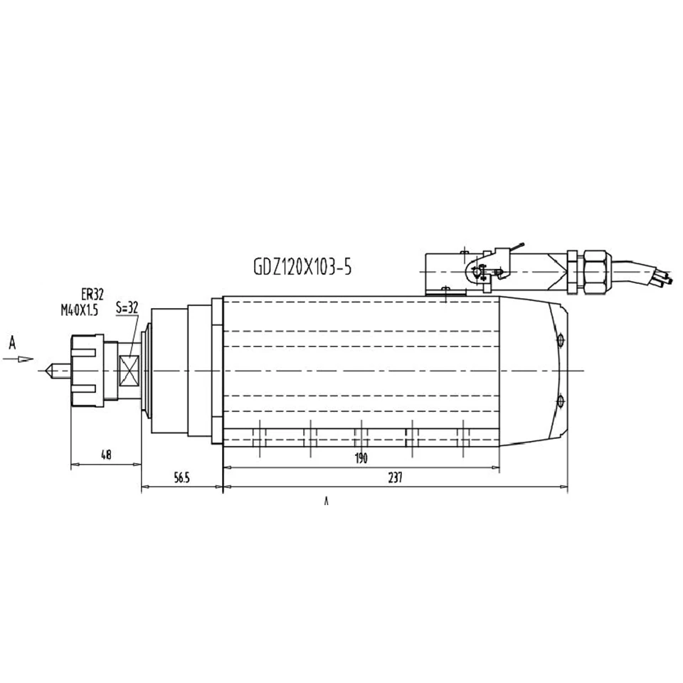 Daedalus квадратный с воздушным охлаждением 5KW 380 v мотор шпинделя CNC ER32 цанговый Высокое качество для фрезерного станка с ЧПУ Горячая