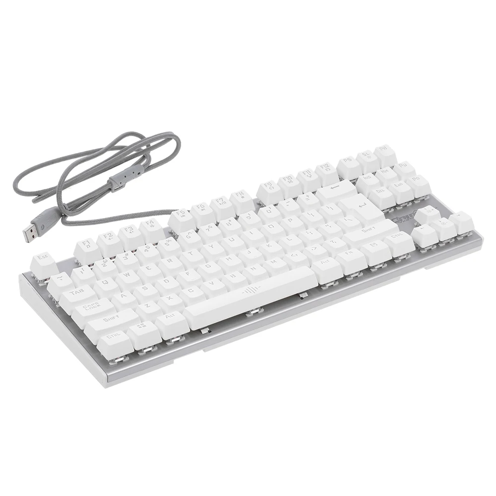 Backlit Mechanical Keyboard Gaming Keyboard Blue Switch 87 Keys Ergonomic Keyboard Suspended Keys with Hand Wrist