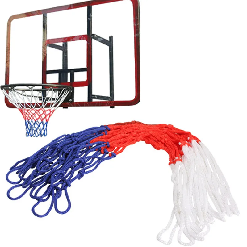 

1pcs Standard Nylon Thread Sports Basketball Hoop Mesh Net Backboard Rim Ball Pum 12 Loops White Red Blue 3 Colors Net