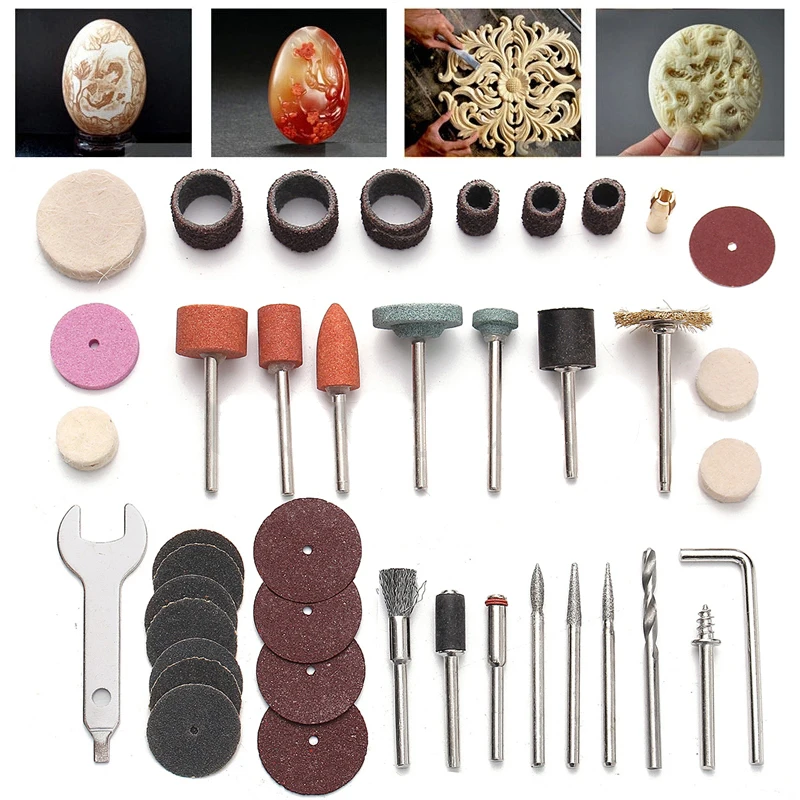 40Pcs Mini Drill Kit Abrasive Tool Rotary Power Tool Set For 1/8" Shank