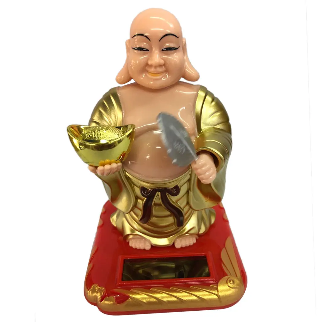 Buddha Figure -Plastic Solar Shaking Toy for Kids, Car Ornament, Gift, Home Decor, Office Decoration