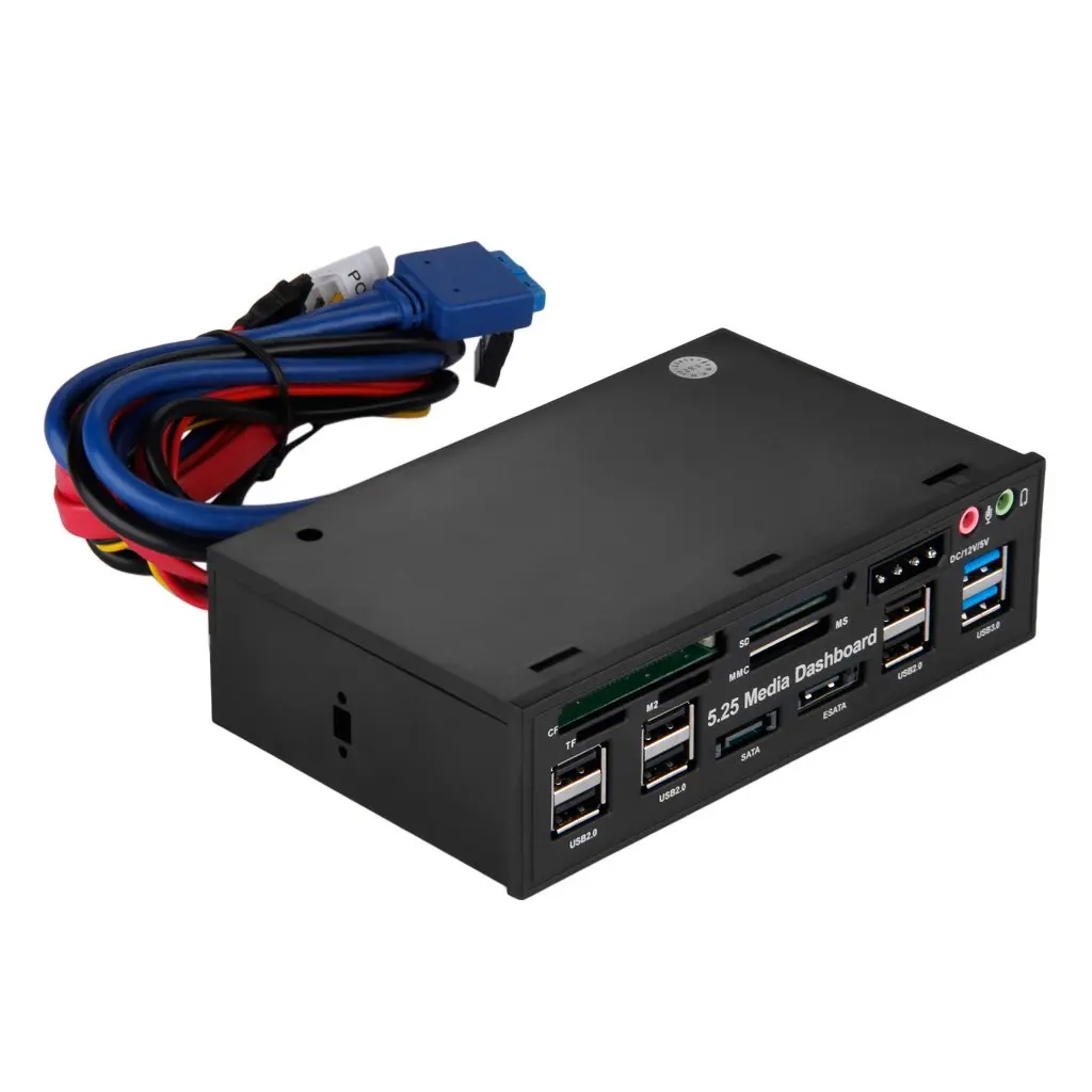 Multifuntion 5 25 &quotкардридер для медиа приборной панели USB 2 0 3 20 pin e SATA Передняя