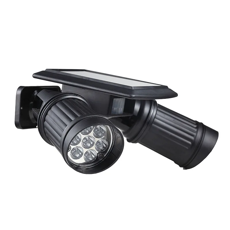 

Super Bright 14 LEDs Spotlight Solar Powered Wireless PIR Motion Sensor Wall Light Adjustable Dual Heads LED Security Night Lamp