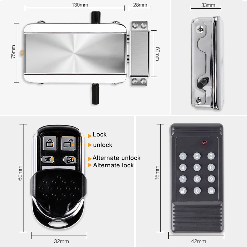 

Wireless Remote Control Door Lock Anti-theft Lock Automatically Intelligence Household ND99