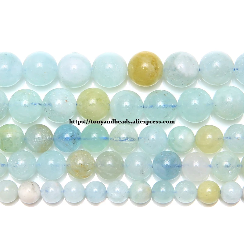 

Free Shipping Natural Stone Brazil Aquamarines Angelite Round Loose Beads 8 10 12MM Pick Size 15" Strand
