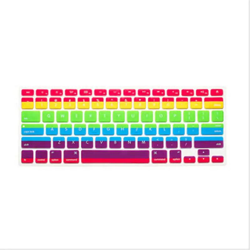 Ультратонкий силиконовый чехол с радужной клавиатурой для MacBook Pro 13 15 17 A1278 A1398