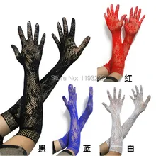 Унисекс для мужчин и женщин, длинные перчатки для пальцев, рыбная сетка, ажурное цветочное нижнее белье ажурные варежки