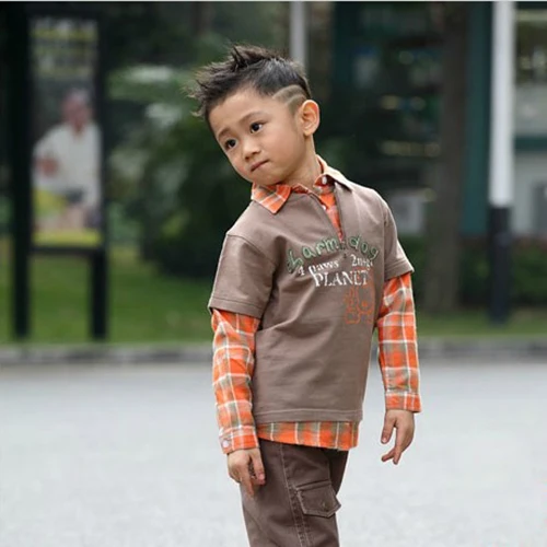 Kids 2 8 Years Old Baby Boys Casual Cotton Long Sleeved Two Pieces