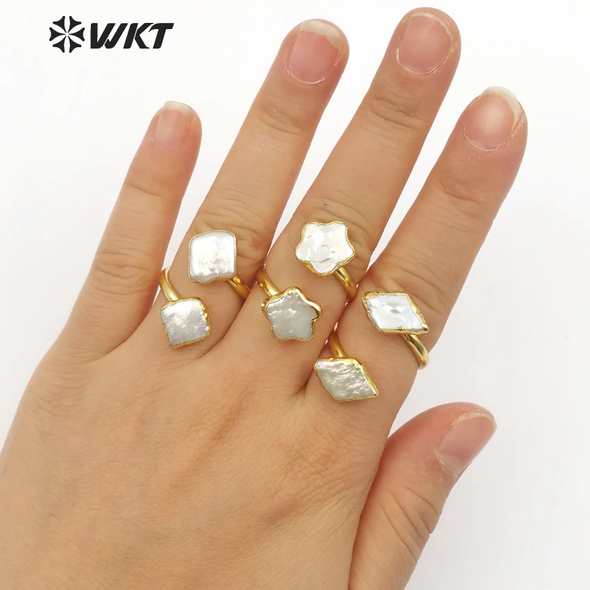Новинка элегантное Золотое кольцо WT R325 WKT для вечеринки стиль с геометрическими