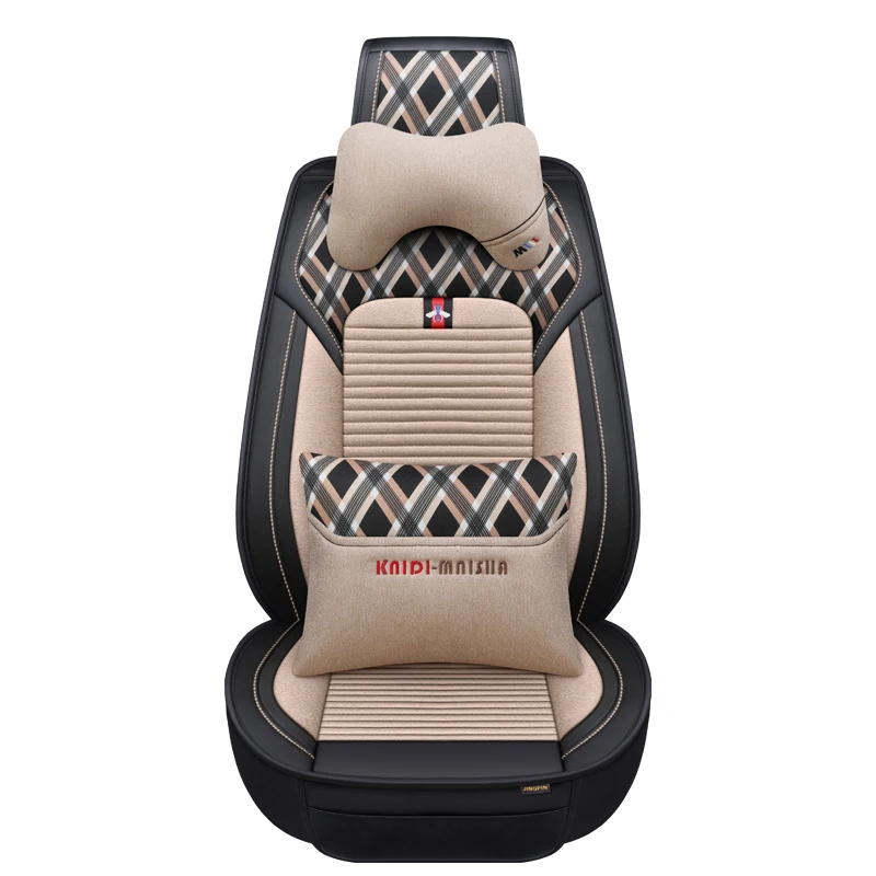 

Luxury leather flax Car Seat Cover,Universal Seat Car-Styling For Honda Accord Civic CRV Crosstour Fit City HRV Vezel 90% Cars