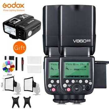 

Godox VING 2PCS V860II-F GN60 HSS 1/8000s TTL Li-ion Battery Speedlite Flash 2pcs V860II-F with X1T-F Trigger For Fujifilm