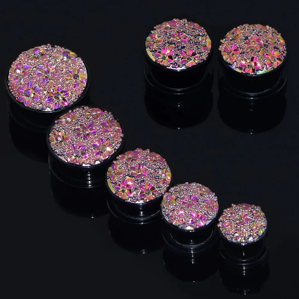 Free Ship Ear Pierce Tunnels Plugs Acrylic Earlet Stretcher Plugs for