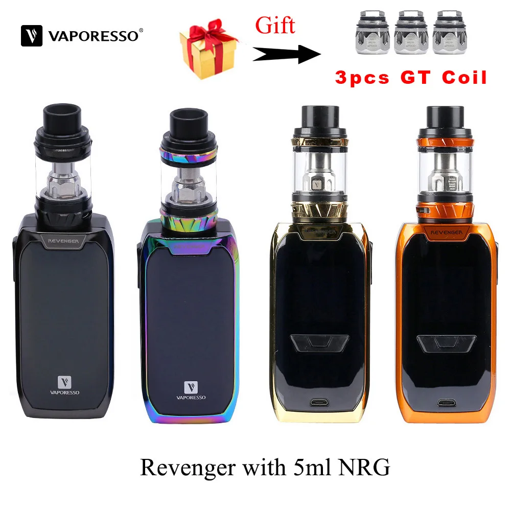 

Original Vaporesso Revenger Kit with Revenger 220 Mod and NRG Tank 5ML Vape Kit Revolutionary IML Design Mesh Drip Tip E-cig