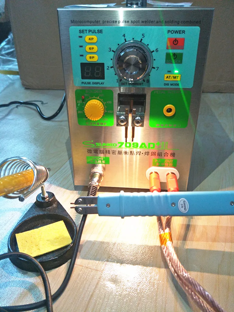 

SUNKKO 709AD+ 4 IN 1 Welding machine fixed pulse welding constant temperature soldering Triggered induction spot welding HB-71A